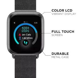 ITOUCH Air 3 Touchscreen Smartwatch Fitness Tracker for Men and Women: Black Cas